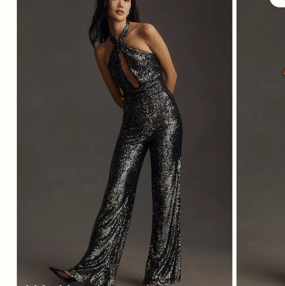 Maeve Rhinestone Halter Jumpsuit - Picture 2 of 11